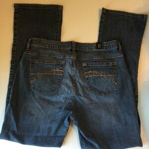 Aura Women's Blue Jeans Boot Cut Rivets Western Size 12